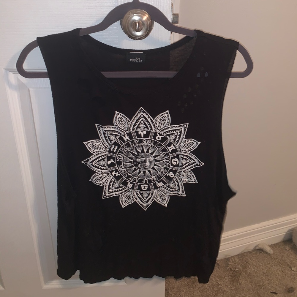 Rue21 BoHo Zodiac Tattered tank top